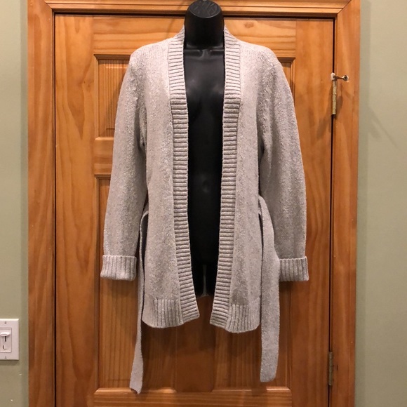 Levi’s Wide Belted Light Grey Cardigan Sweater - Picture 5 of 11